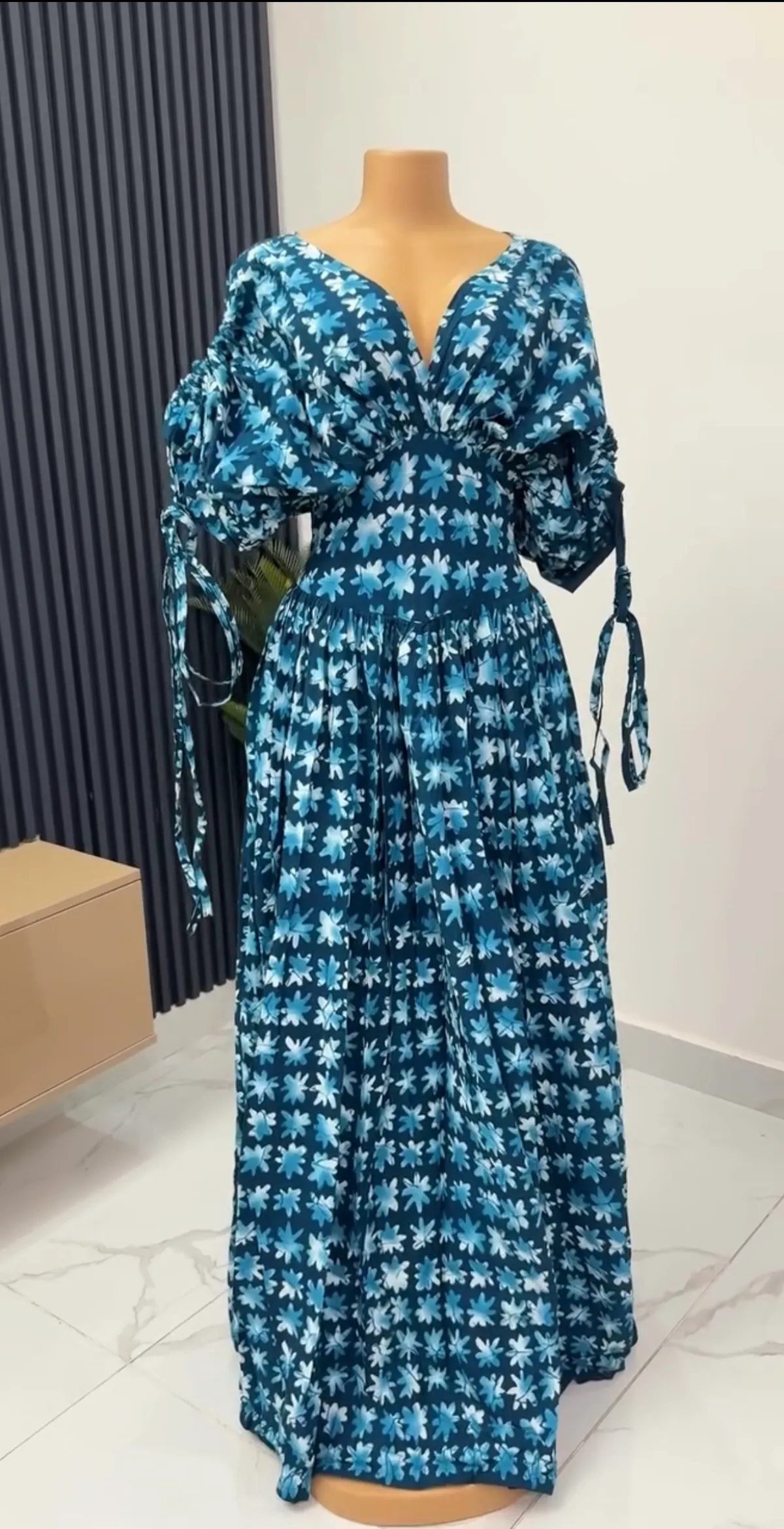 Adire Tiered Maxi in Indigo