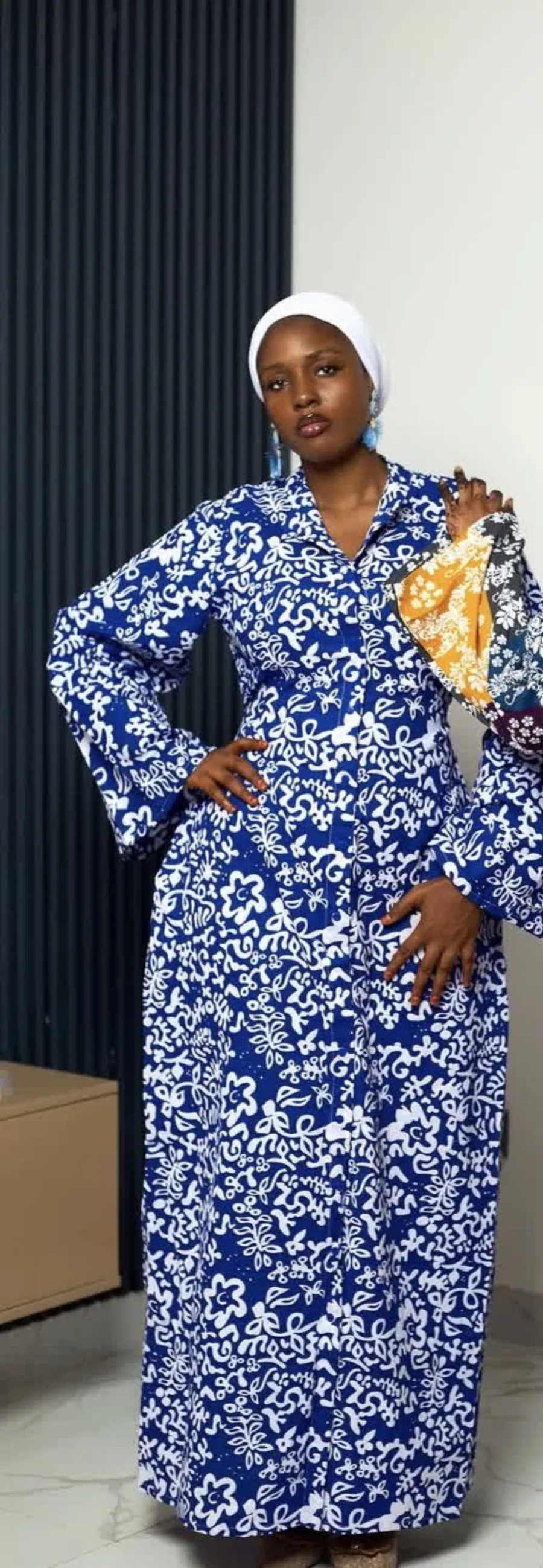Cobalt Batik Shirt Dress